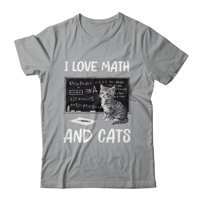 I Love Math And Cats Funny Cat Lover Science Teacher Student Shirt & Tank Top | teecentury