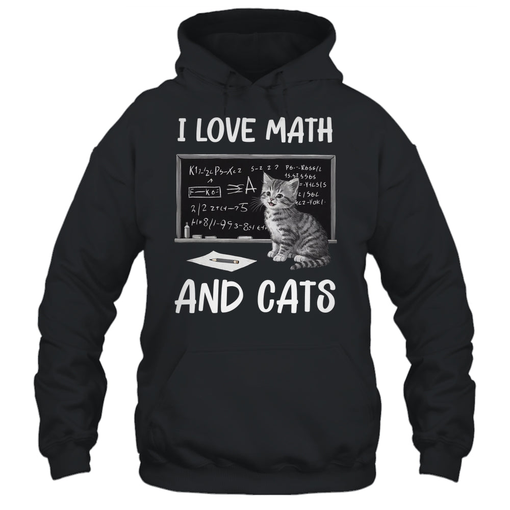 I Love Math And Cats Funny Cat Lover Science Teacher Student Shirt & Tank Top | teecentury