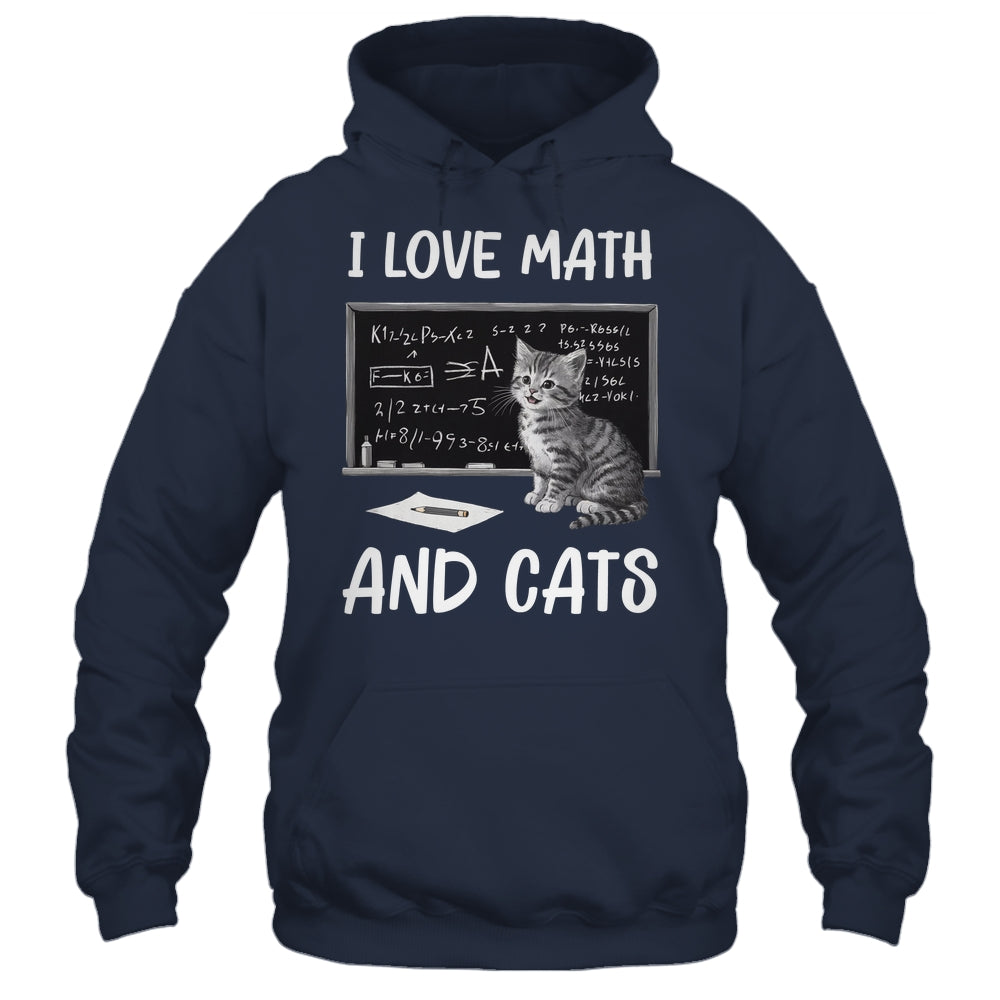 I Love Math And Cats Funny Cat Lover Science Teacher Student Shirt & Tank Top | teecentury