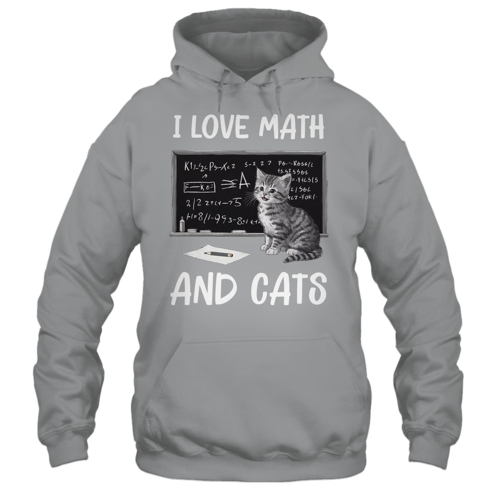I Love Math And Cats Funny Cat Lover Science Teacher Student Shirt & Tank Top | teecentury