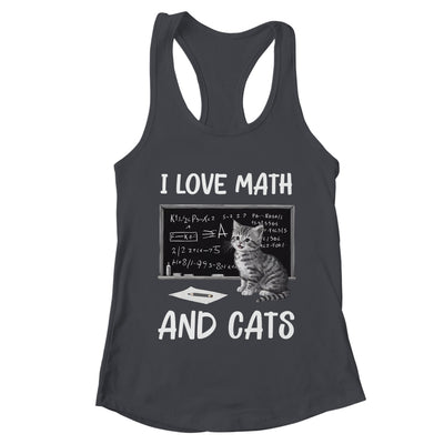 I Love Math And Cats Funny Cat Lover Science Teacher Student Shirt & Tank Top | teecentury