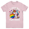 I Love My Two Moms Cute Lgbt Lesbian Unicorn Girls Kids Youth Shirt | teecentury