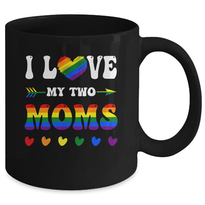 I Love My Two Moms Lesbian Tshirt LGBT Pride For Kids Mug | teecentury