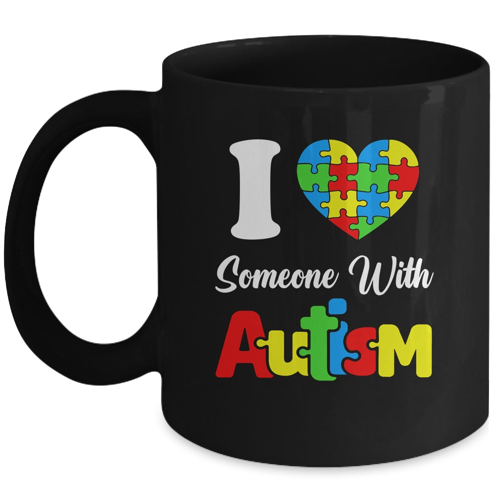I Love Someone With Autism I Heart Autistic April Men Women Mug | teecentury