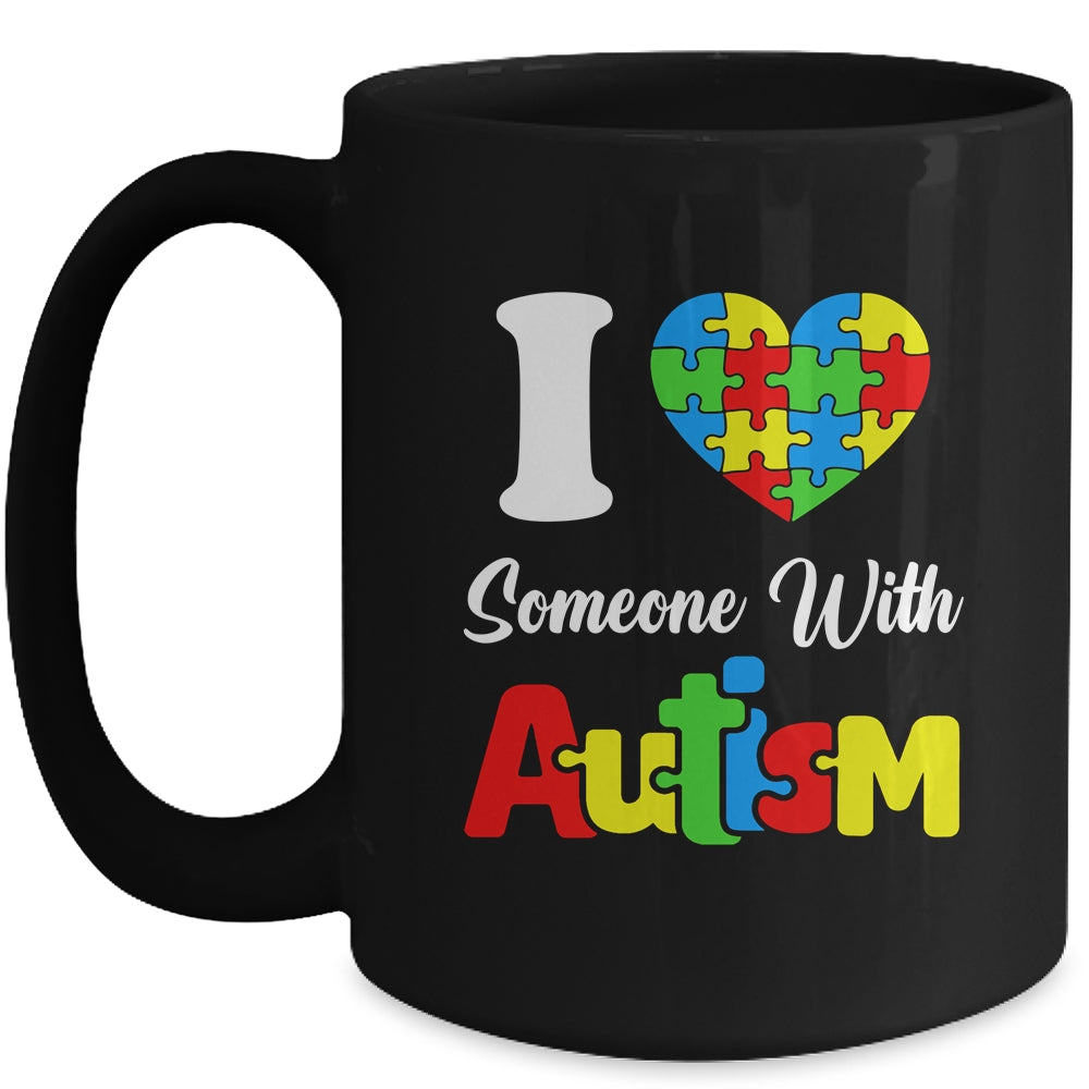 I Love Someone With Autism I Heart Autistic April Men Women Mug | teecentury