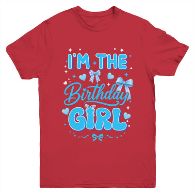 I'M The Birthday Girl Family Coquette Bow Blue Cute Youth Shirt | teecentury