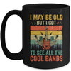 I May Be Old But I Got To See All The Cool Bands Guita Retro Mug | teecentury