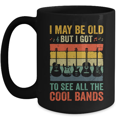 I May Be Old But I Got To See All The Cool Bands Retro Guita Mug | teecentury