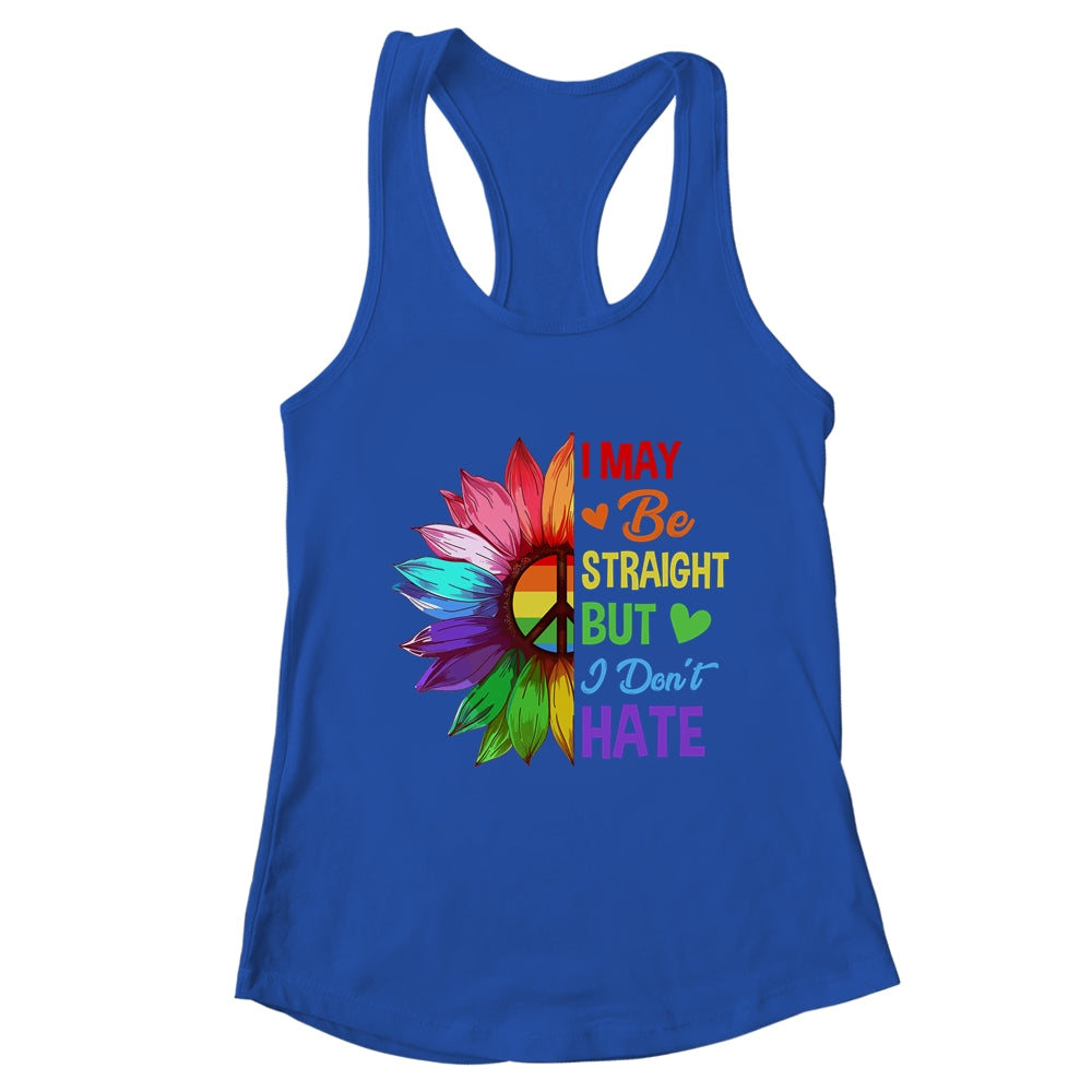 I May Be Straight But I Don't Hate LGBT Gay Pride Sunflower Shirt & Tank Top | teecentury