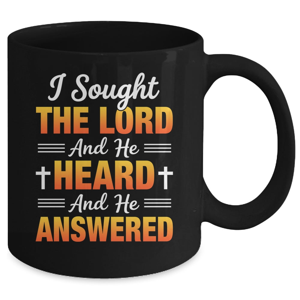 I Sought The Lord And He Heard And He Answered Christian Men Women Mug | teecentury