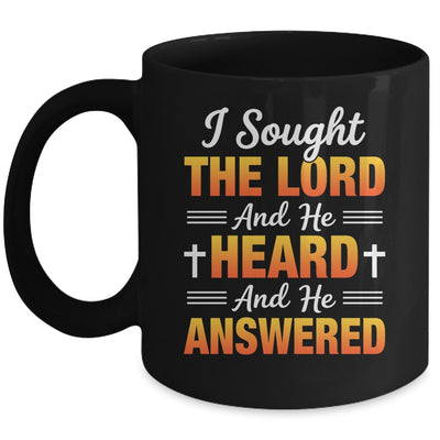 I Sought The Lord And He Heard And He Answered Christian Men Women Mug | teecentury
