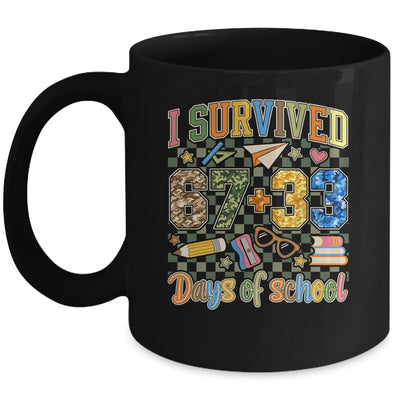 I Survived 100 Days Of School Funny Camo 67 Days Of School Mug | teecentury