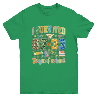 I Survived 100 Days Of School Funny Camo 67 Days Of School Youth Shirt | teecentury