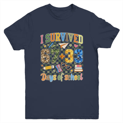 I Survived 100 Days Of School Funny Camo 67 Days Of School Youth Shirt | teecentury