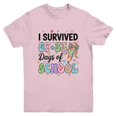 I Survived 67+33 Day Of School Teacher 100 Days Of School Youth Shirt | teecentury