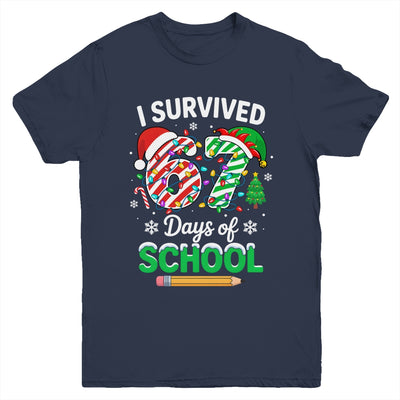I Survived 67 Days Of School Christmas Teachers Students Youth Shirt | teecentury