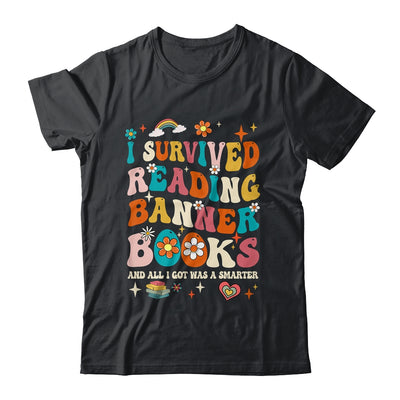 I Survived Reading Banned Books Book Lover Bookaholic Groovy Shirt & Tank Top | teecentury
