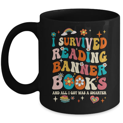 I Survived Reading Banned Books Book Lover Bookaholic Groovy Mug | teecentury