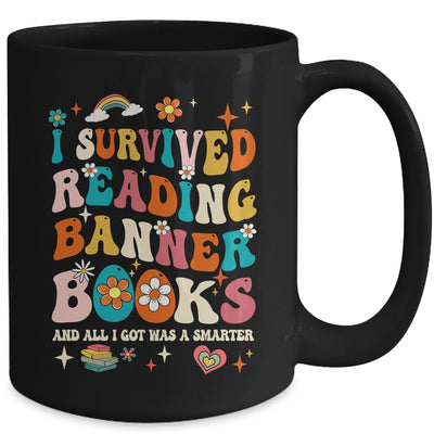 I Survived Reading Banned Books Book Lover Bookaholic Groovy Mug | teecentury