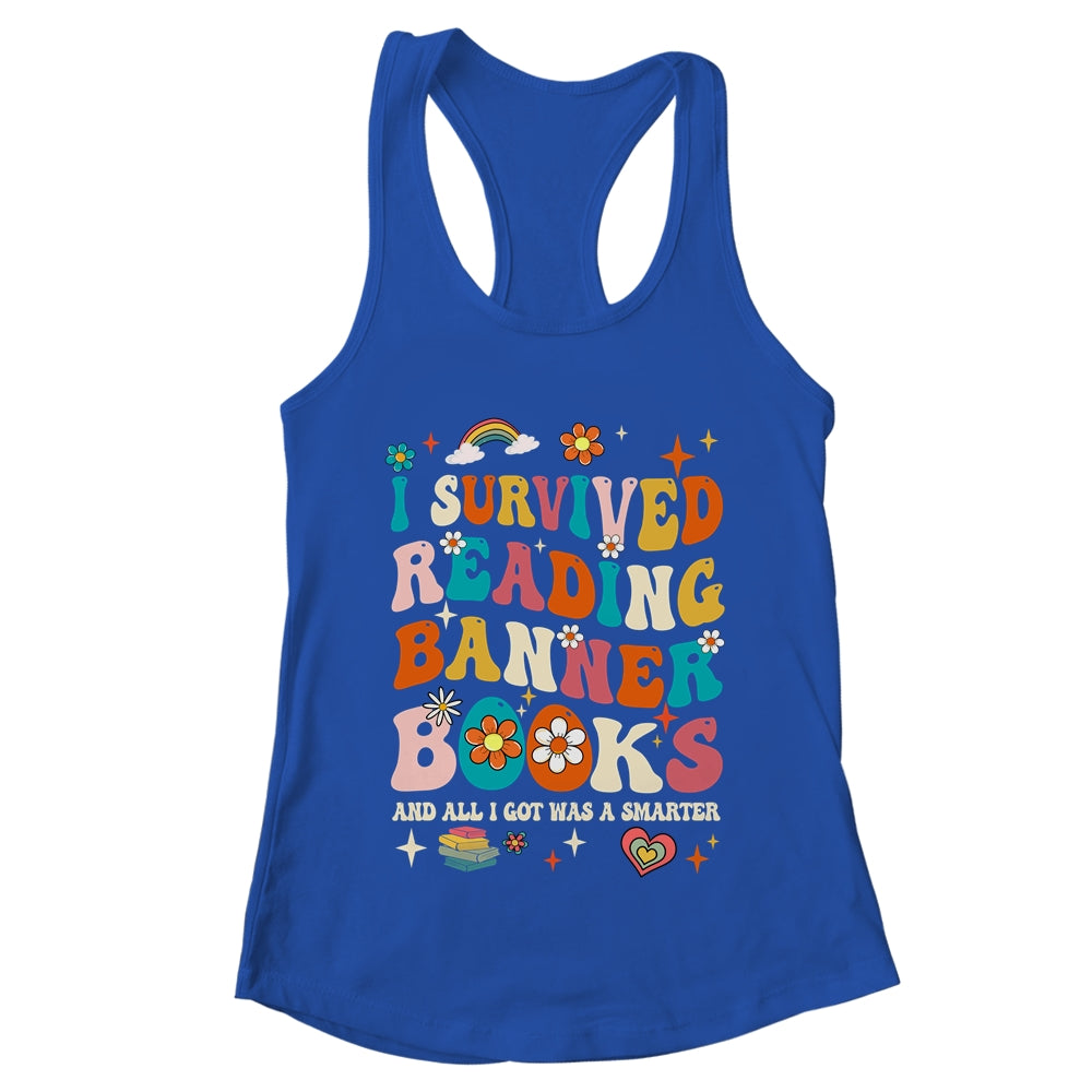 I Survived Reading Banned Books Book Lover Bookaholic Groovy Shirt & Tank Top | teecentury