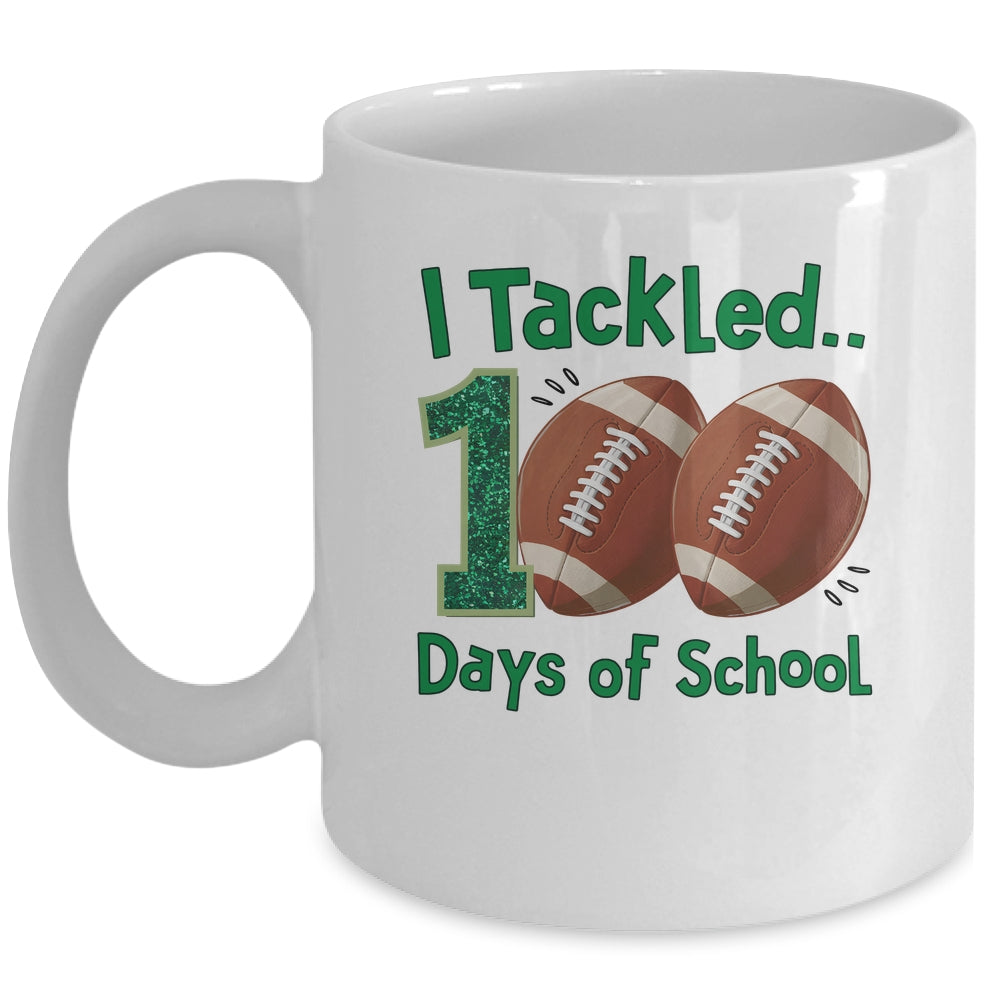 I Tackled 100 Days Of School Football Students Boys Kids Mug | teecentury