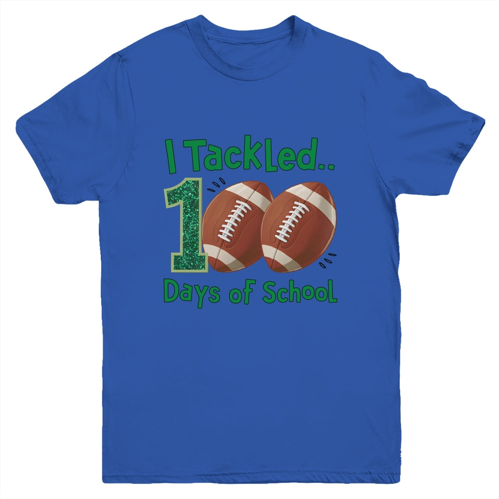 I Tackled 100 Days Of School Football Students Boys Kids Youth Shirt | teecentury