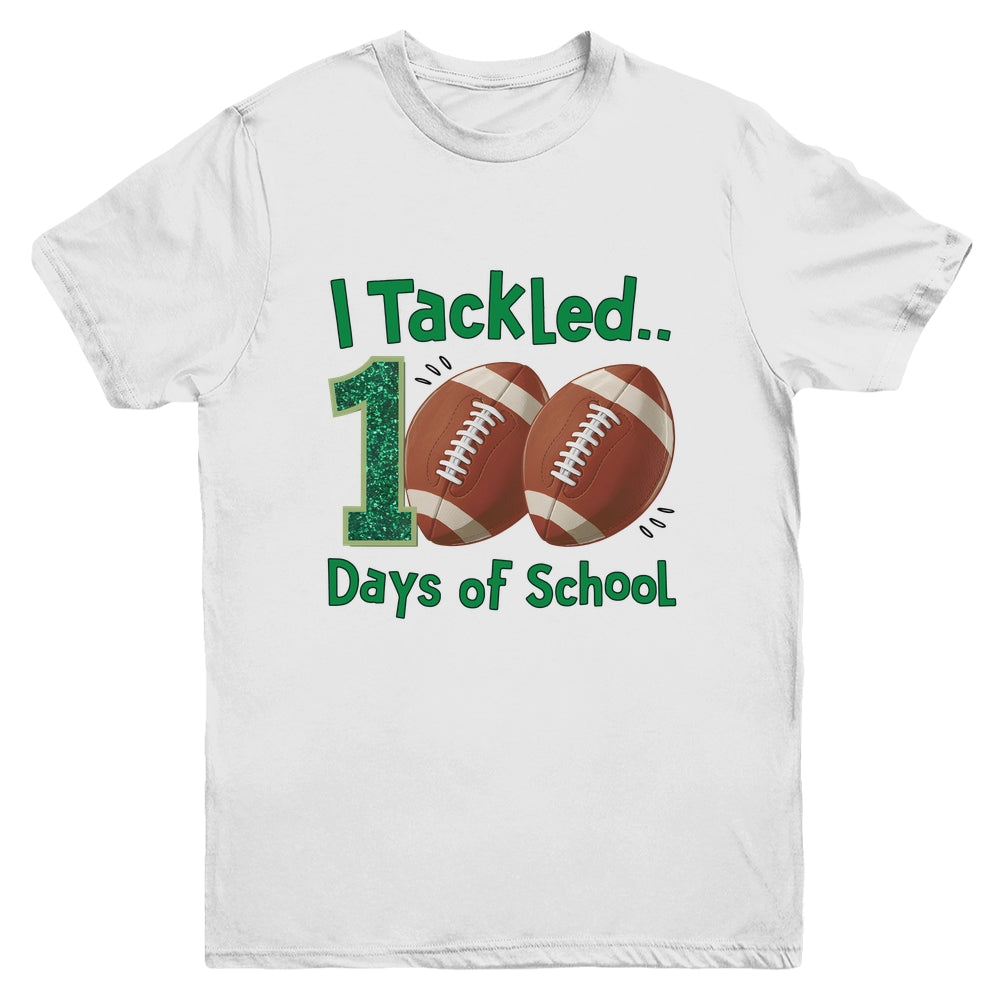 I Tackled 100 Days Of School Football Students Boys Kids Youth Shirt | teecentury