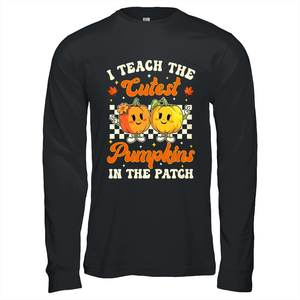 I Teach The Cutest Pumpkins In The Patch Teacher Fall Groovy Shirt & Hoodie | teecentury