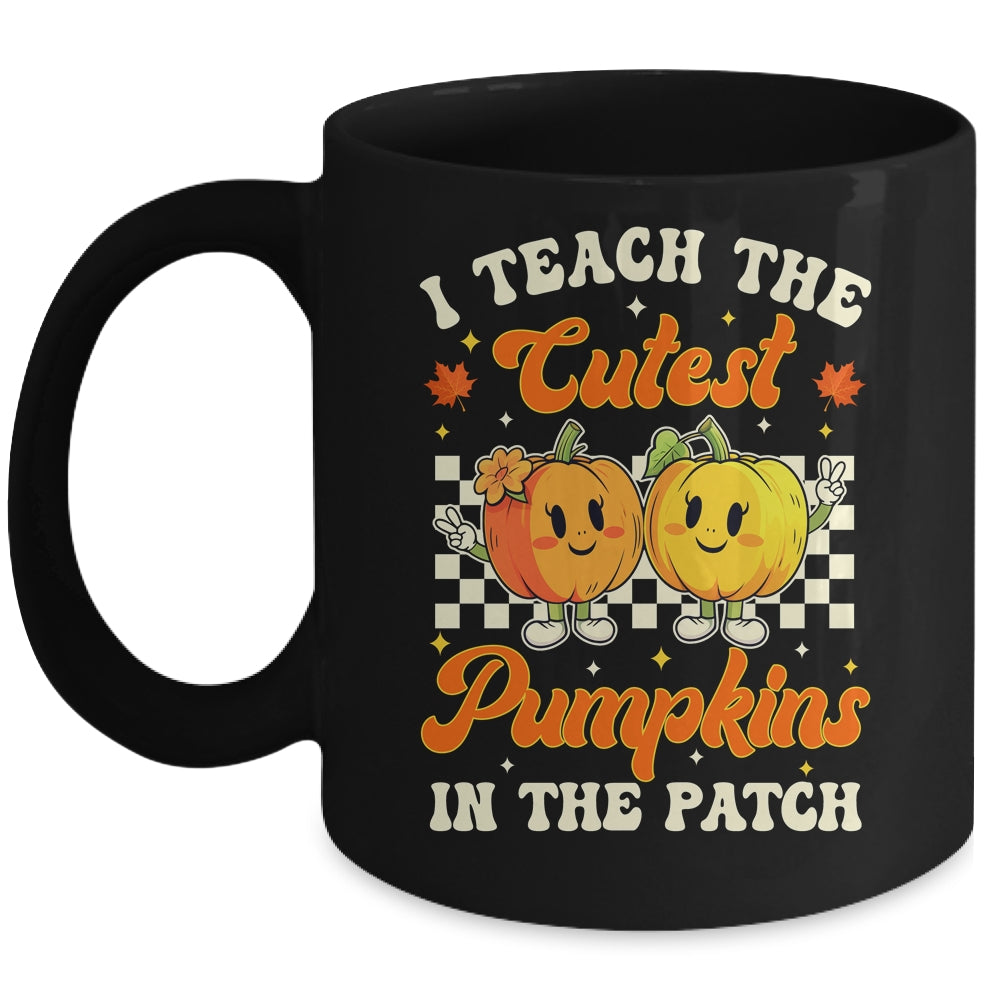 I Teach The Cutest Pumpkins In The Patch Teacher Fall Groovy Mug | teecentury