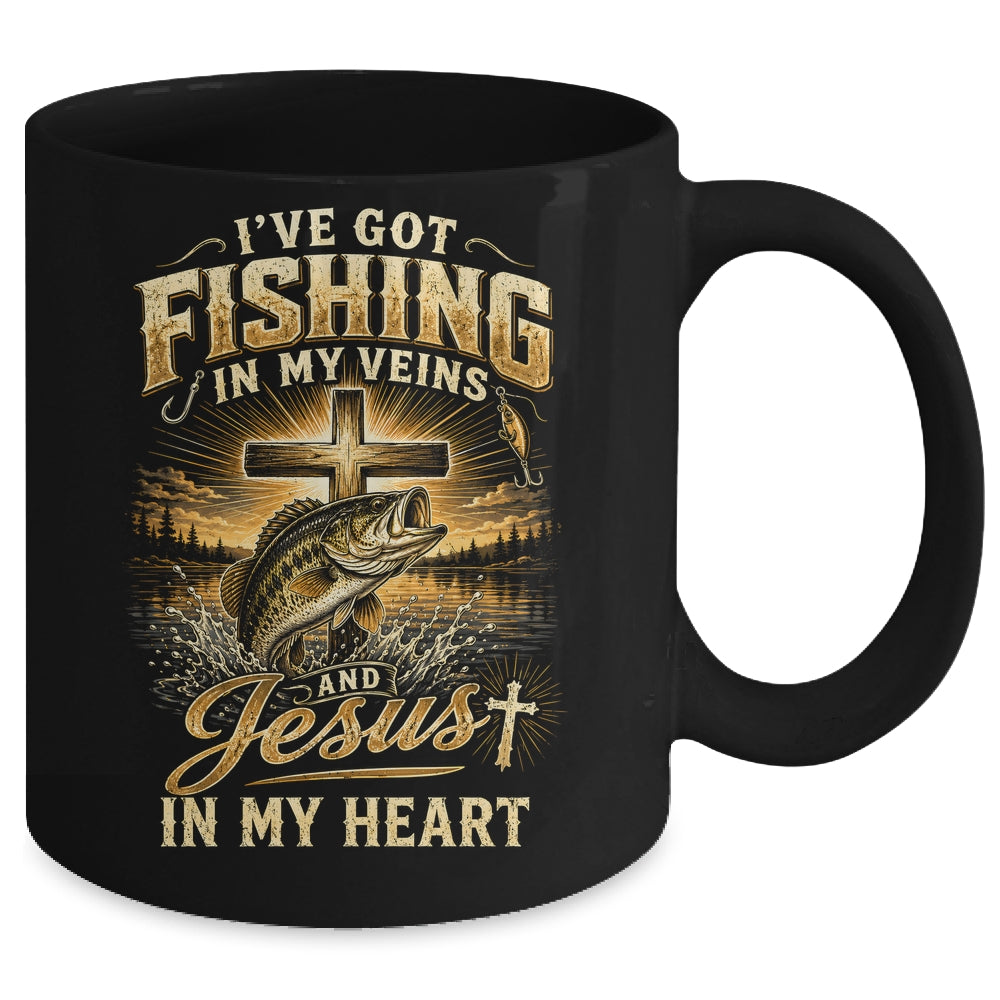 I'Ve Got Fishing In My Veins Jesus In My Heart Christian Men Mug | teecentury