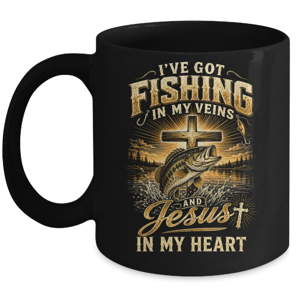 I'Ve Got Fishing In My Veins Jesus In My Heart Christian Men Mug | teecentury