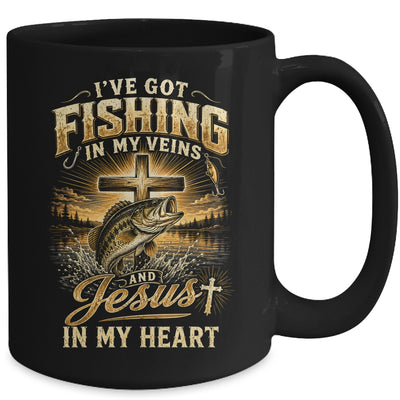 I'Ve Got Fishing In My Veins Jesus In My Heart Christian Men Mug | teecentury