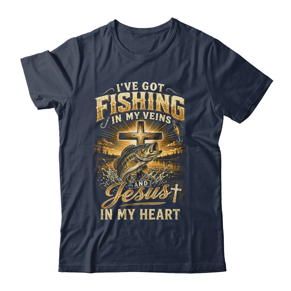 I'Ve Got Fishing In My Veins Jesus In My Heart Christian Men Shirt & Hoodie | teecentury