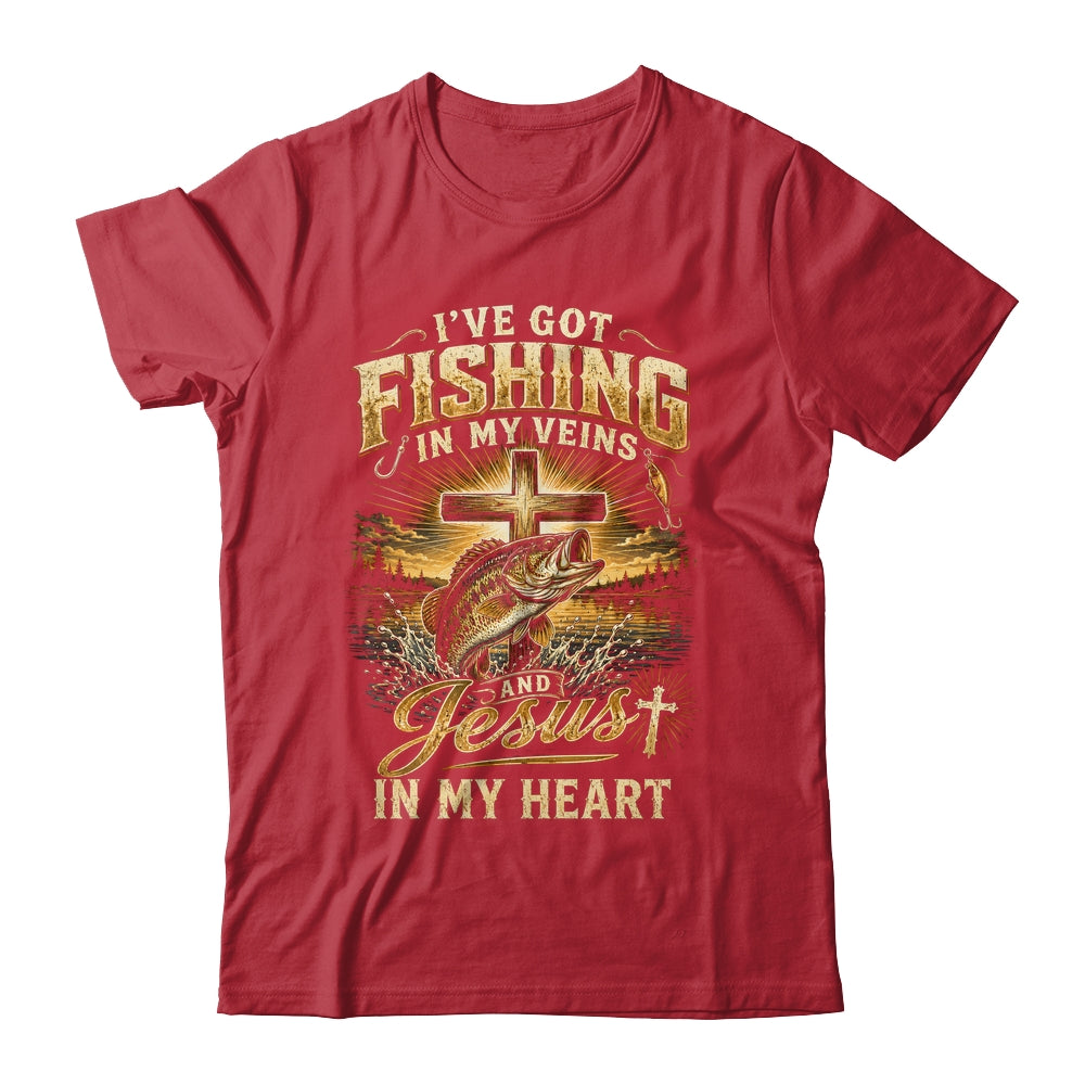 I'Ve Got Fishing In My Veins Jesus In My Heart Christian Men Shirt & Hoodie | teecentury