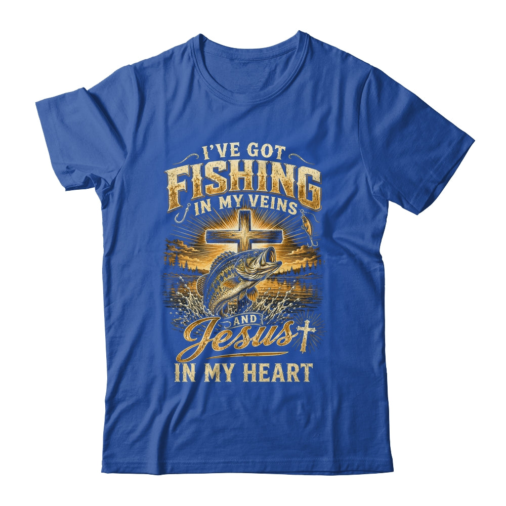 I'Ve Got Fishing In My Veins Jesus In My Heart Christian Men Shirt & Hoodie | teecentury