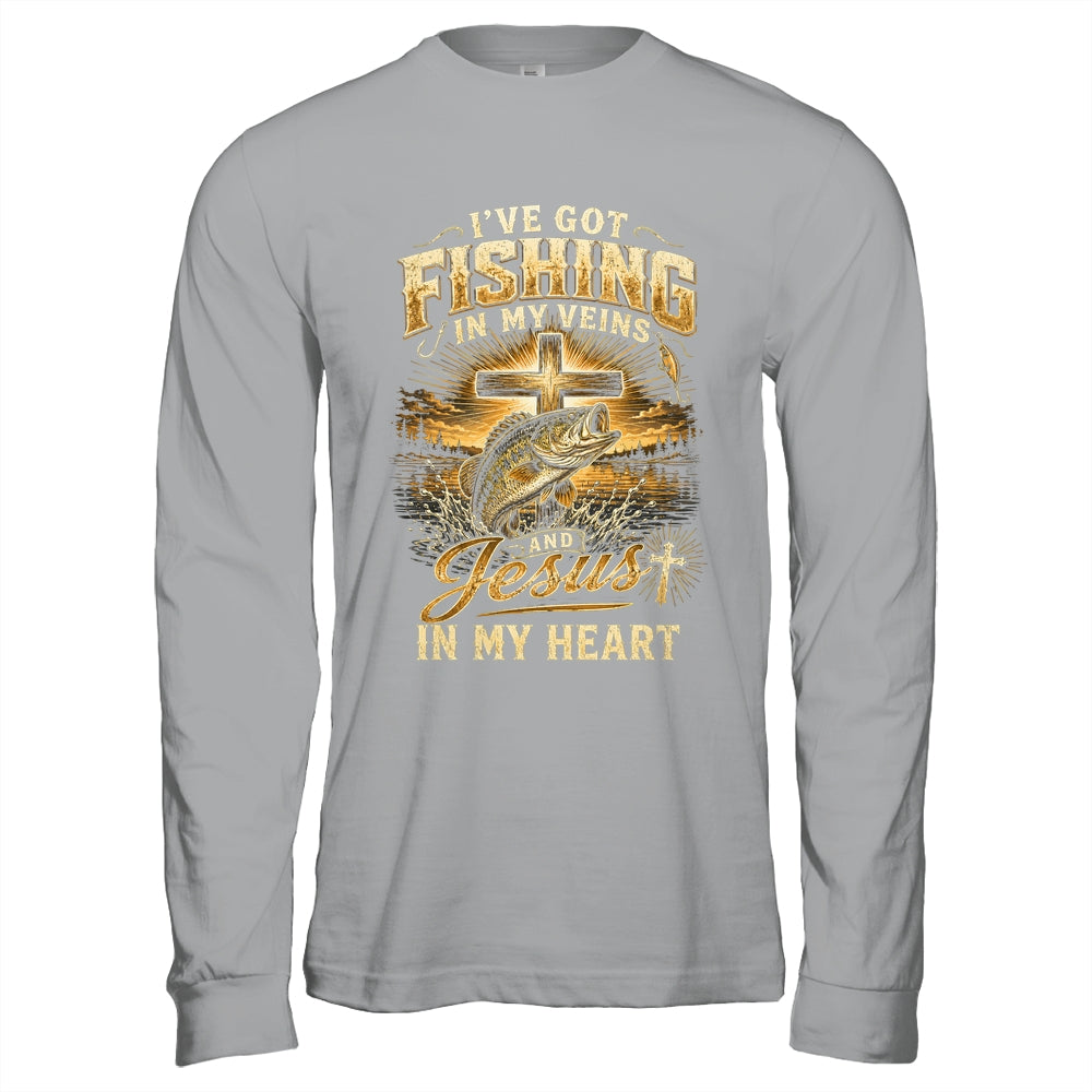 I'Ve Got Fishing In My Veins Jesus In My Heart Christian Men Shirt & Hoodie | teecentury