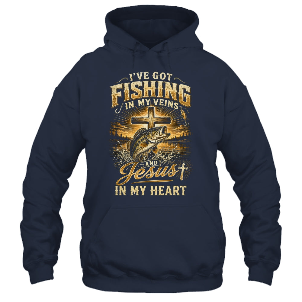 I'Ve Got Fishing In My Veins Jesus In My Heart Christian Men Shirt & Hoodie | teecentury