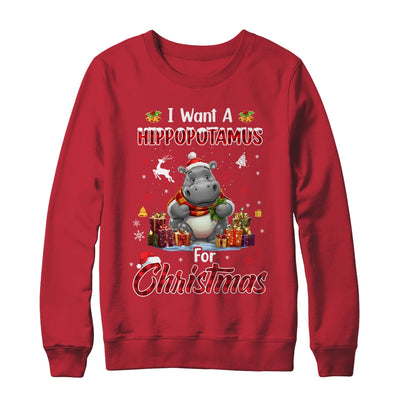 I Want A Hippopotamus For Christmas Hippo Candy Santa Shirt & Sweatshirt | teecentury