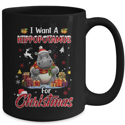 I Want A Hippopotamus For Christmas Hippo Candy Santa Mug | teecentury