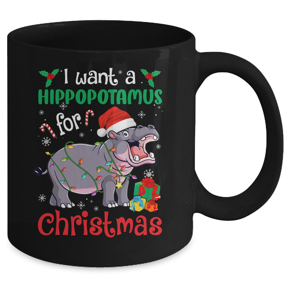 I Want A Hippopotamus For Christmas Xmas Hippo Kid Women Mug | teecentury
