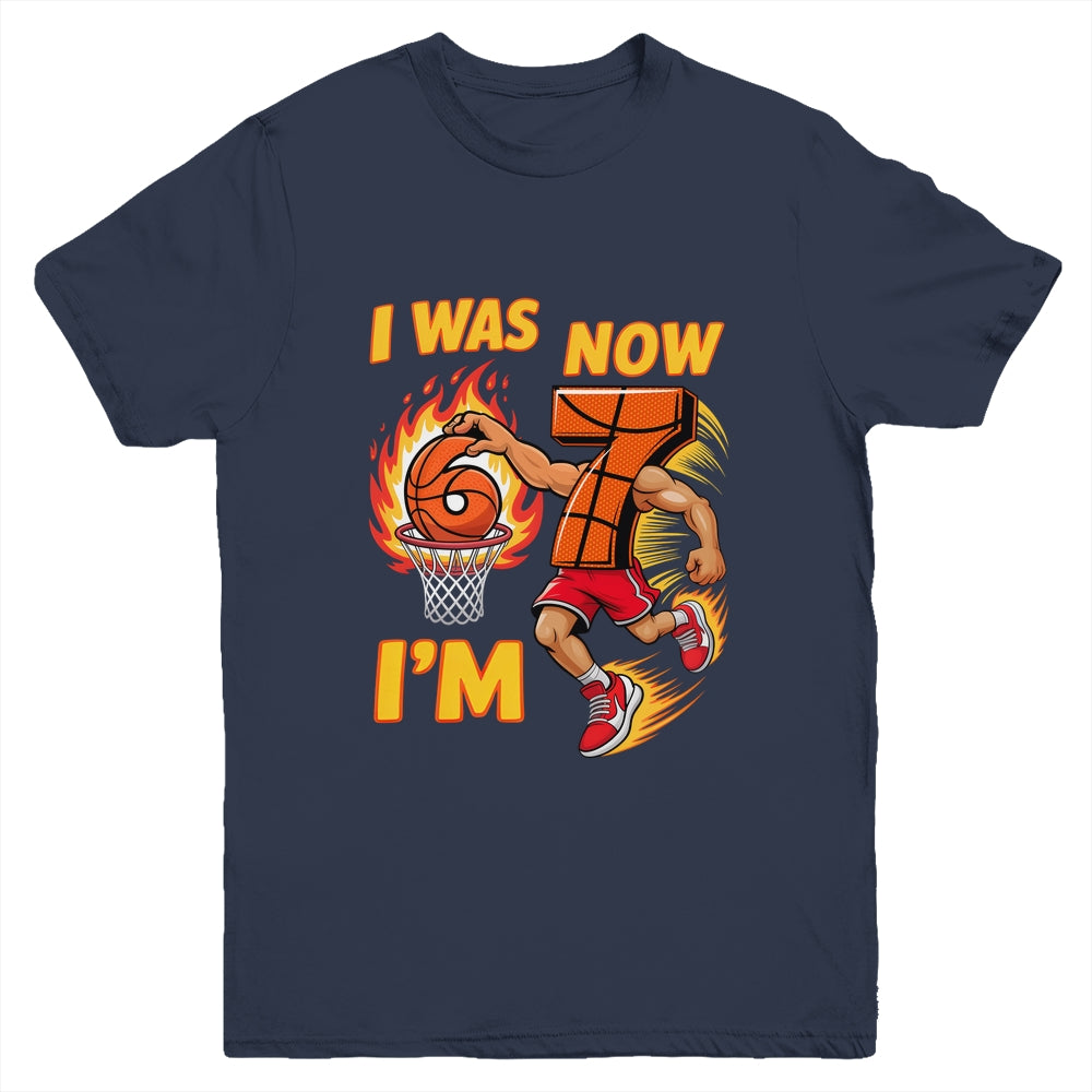 I Was 6 Now I'm 7 Basketball 6 7 Meme Birthday Boy Funny Youth Shirt | teecentury