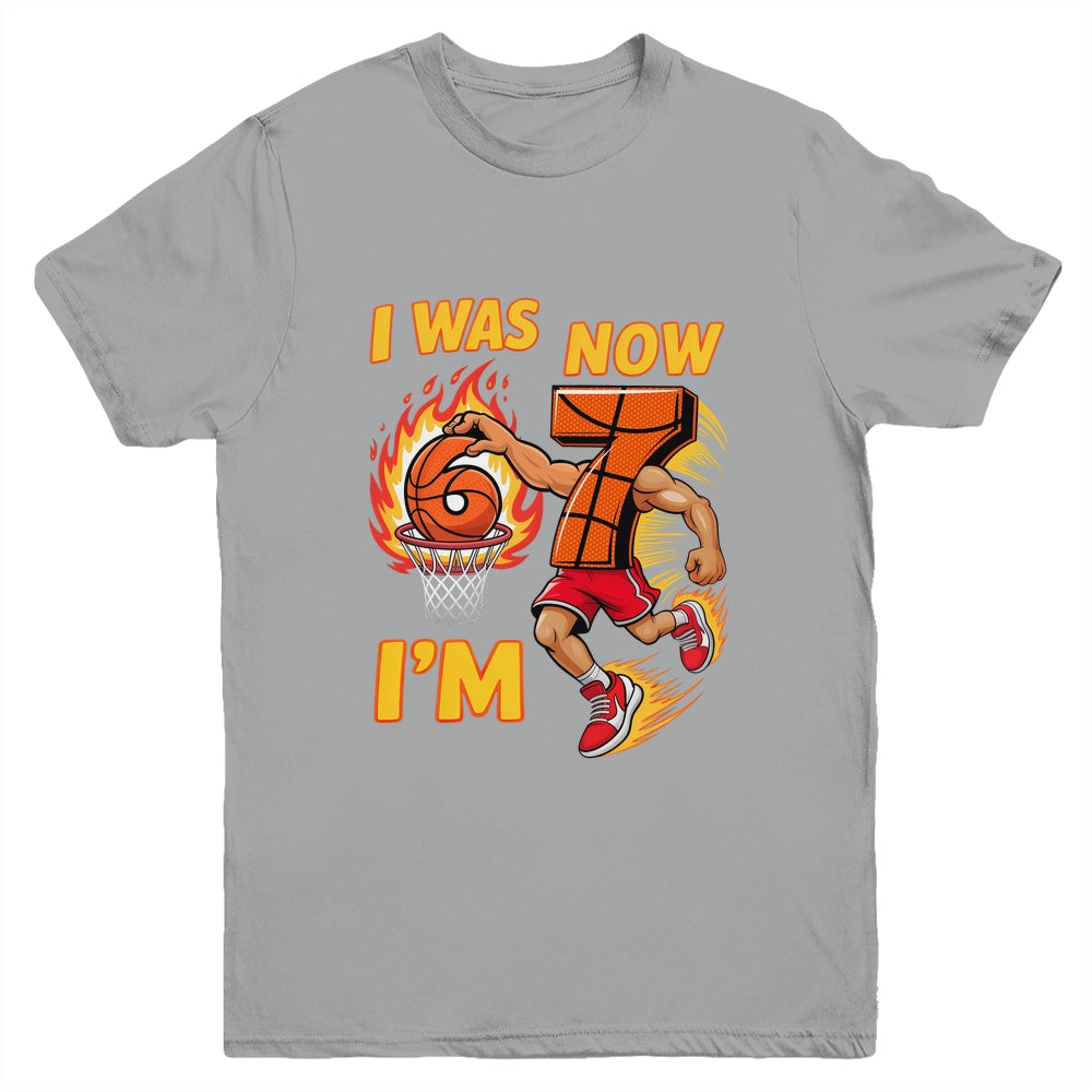 I Was 6 Now I'm 7 Basketball 6 7 Meme Birthday Boy Funny Youth Shirt | teecentury