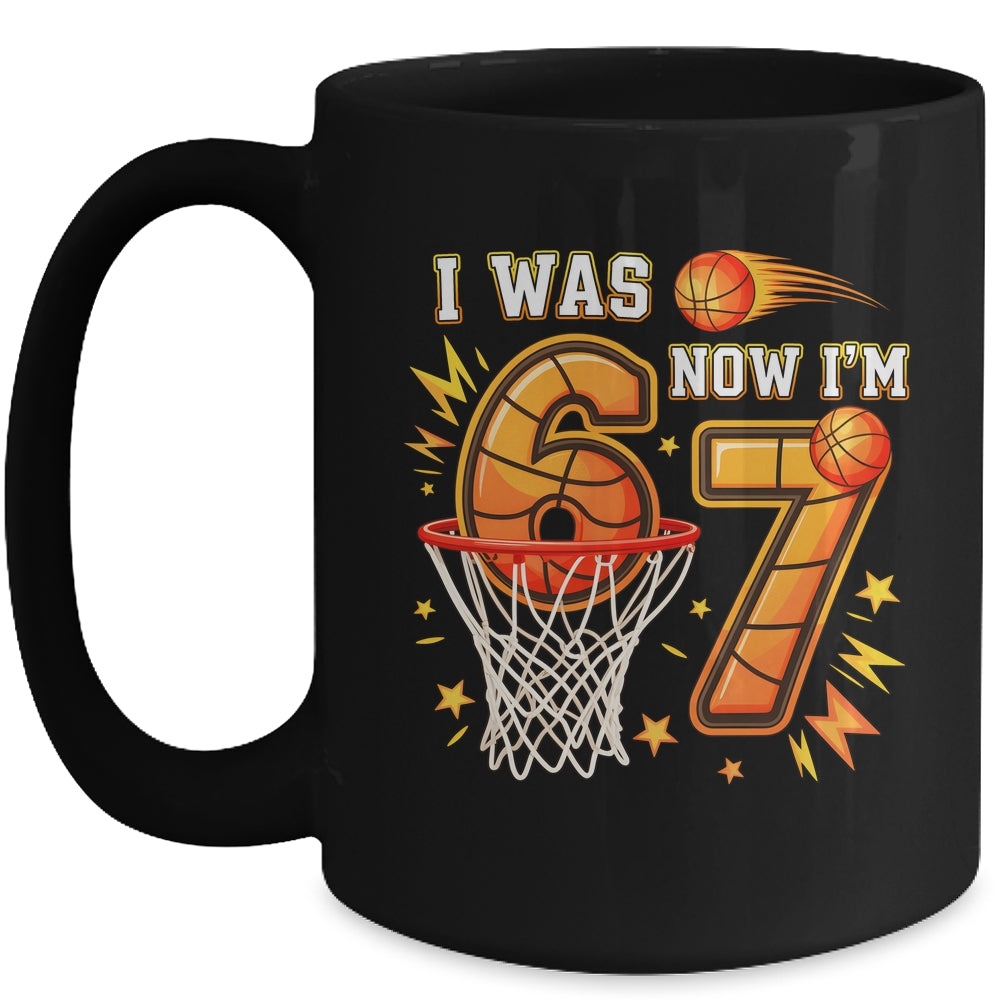 I Was 6 Now I'm 7 Birthday Boy Basketball Funny 6 7 Meme Kid Mug | teecentury