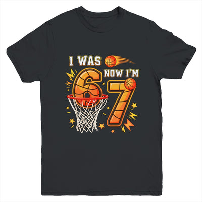 I Was 6 Now I'm 7 Birthday Boy Basketball Funny 6 7 Meme Kid Youth Shirt | teecentury