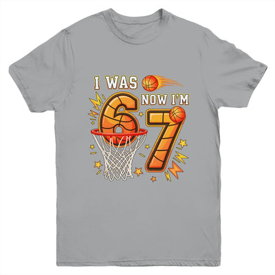 I Was 6 Now I'm 7 Birthday Boy Basketball Funny 6 7 Meme Kid Youth Shirt | teecentury