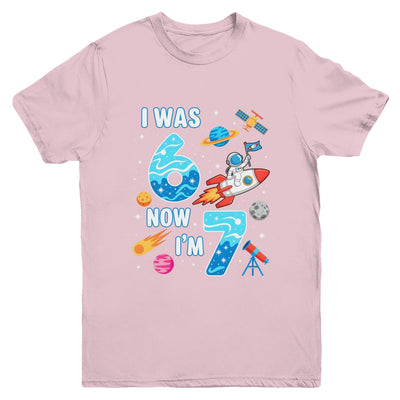I Was 6 Now I’m 7 Funny 67 Meme 7th Birthday Astronaut Boy Youth Shirt | teecentury