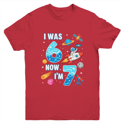 I Was 6 Now I’m 7 Funny 67 Meme 7th Birthday Astronaut Boy Youth Shirt | teecentury