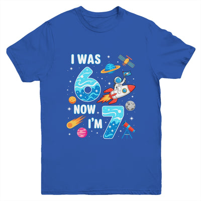 I Was 6 Now I’m 7 Funny 67 Meme 7th Birthday Astronaut Boy Youth Shirt | teecentury