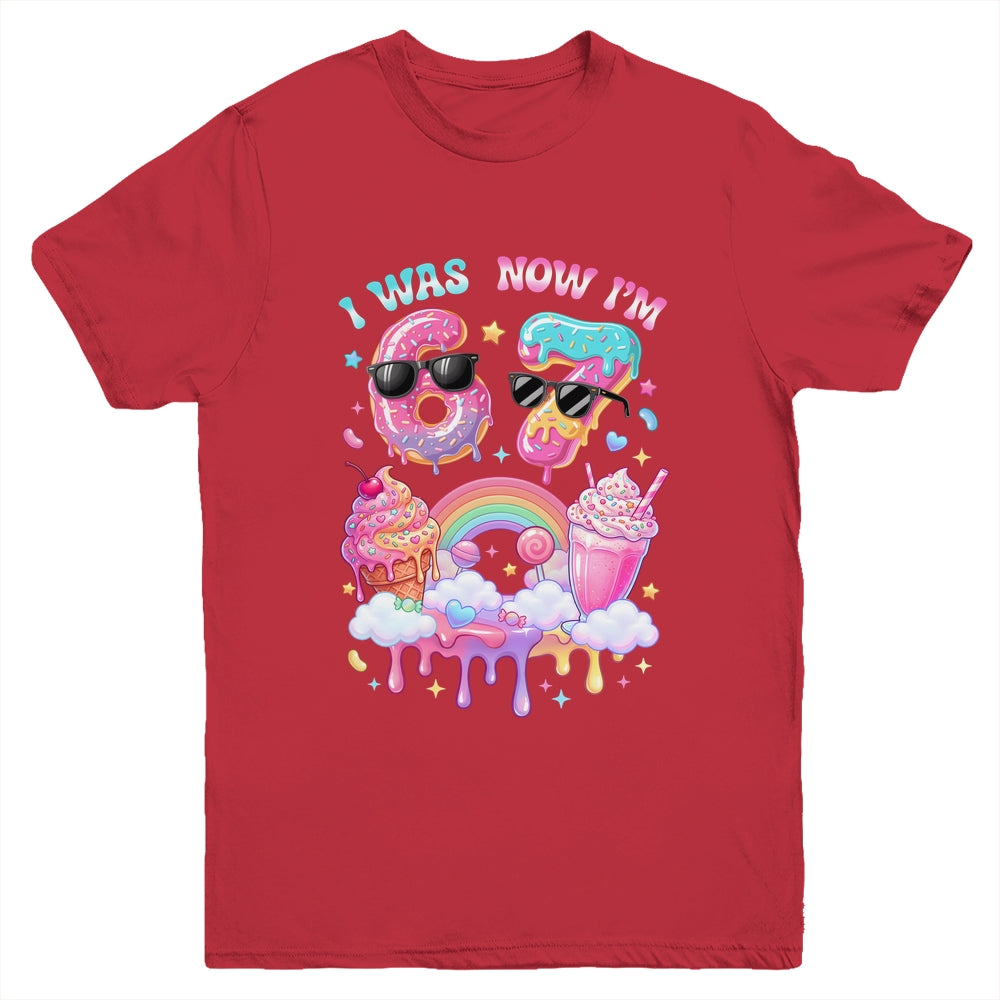 I Was 6 Now I'm 7 Ice Cream Dripping 67 Meme Kids Birthday Youth Shirt | teecentury