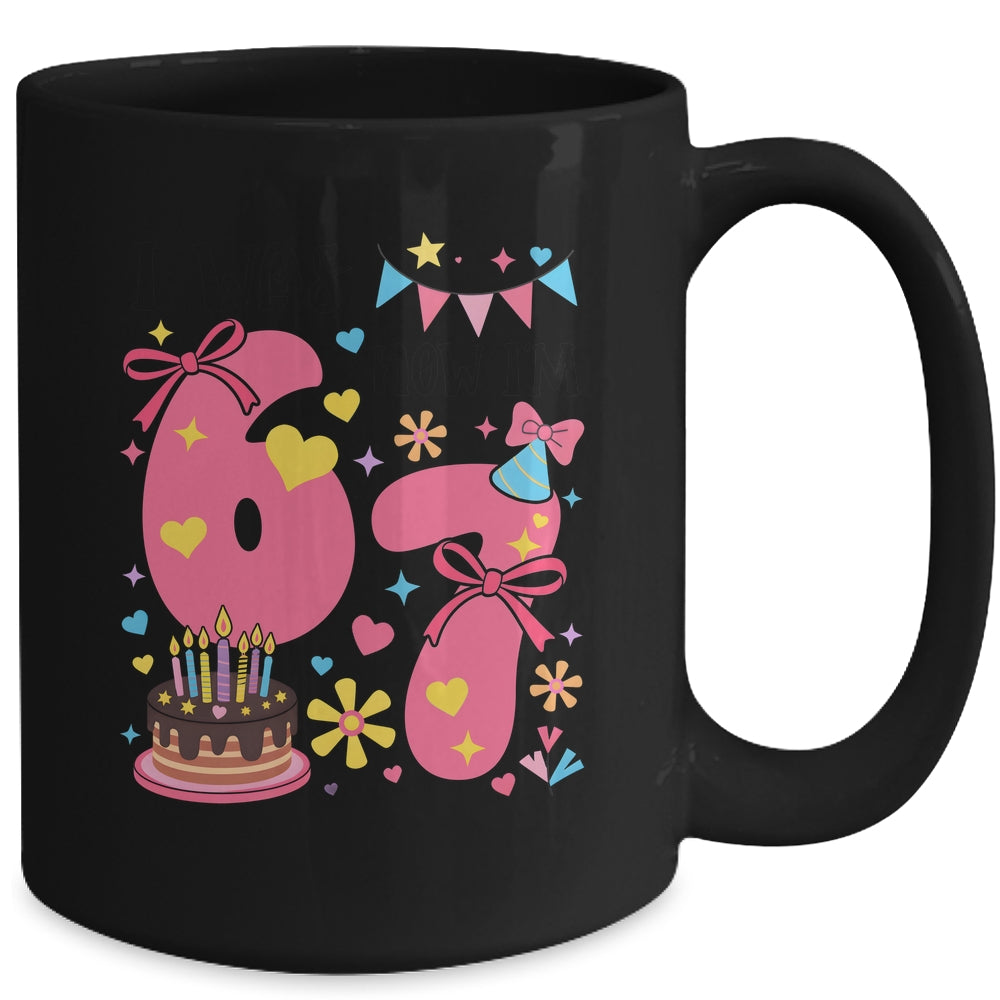 I Was 6 Now I'm 7 Year Old Birthday 7th Kids Coquette Bow Mug | teecentury